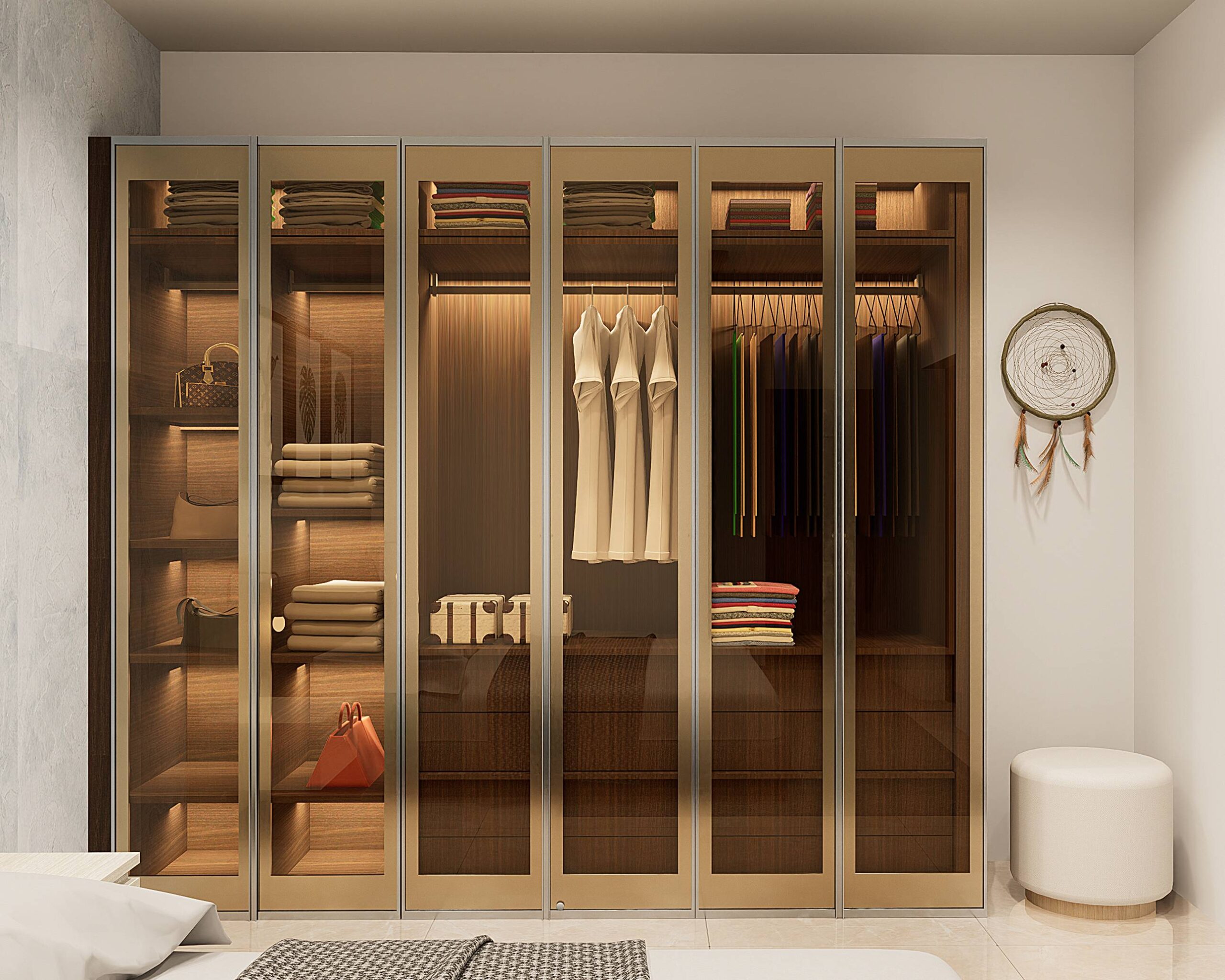 Luxury Glass Shutter Wardrobe